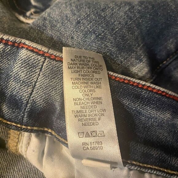 EDGELY Women’s Jean Shorts Button Fly Size 18W High Rise Raw Edge Blue Denim - Picture 4 of 11